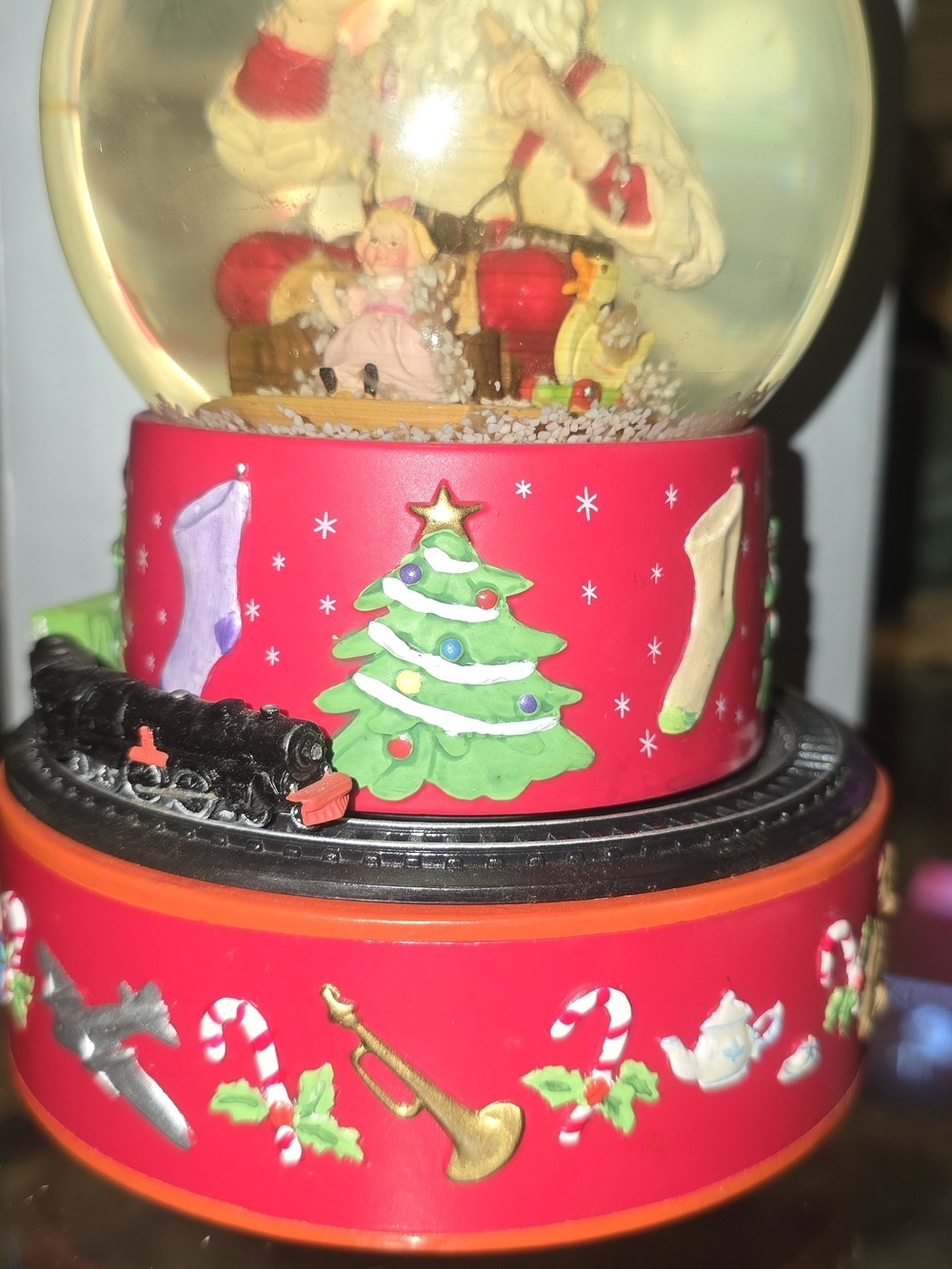 Coca Cola Red Christmas Tree Snow Globe Music Snow Globe.